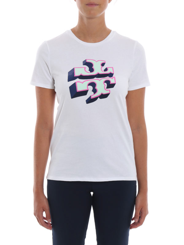 iKRIX TORY BURCH: t-shirt - T-shirt con stampa logo 3D in velluto