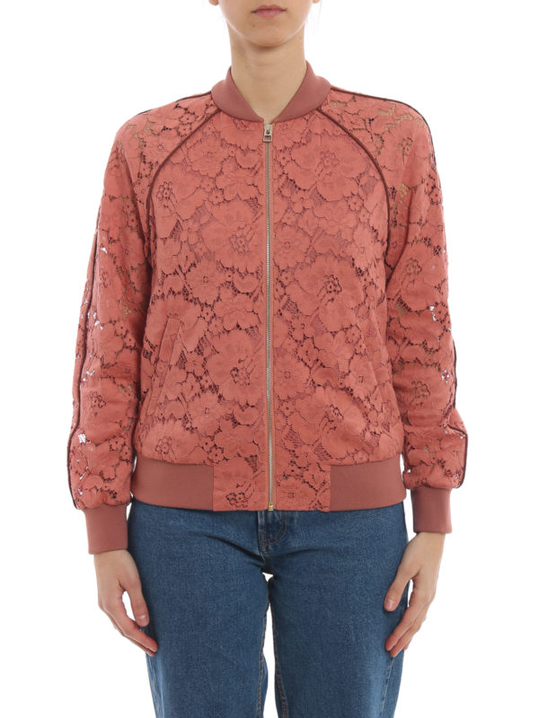 iKRIX TWINSET: bombers - Macramé lace bomber jacket