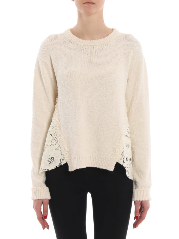 iKRIX TWINSET: Strickpullover mit Rundhalsausschnitt - Rundhalspullover - Weiß