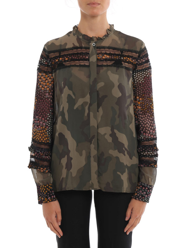 iKRIX TWINSET: camicie - Camicia in georgette floreale e camouflage