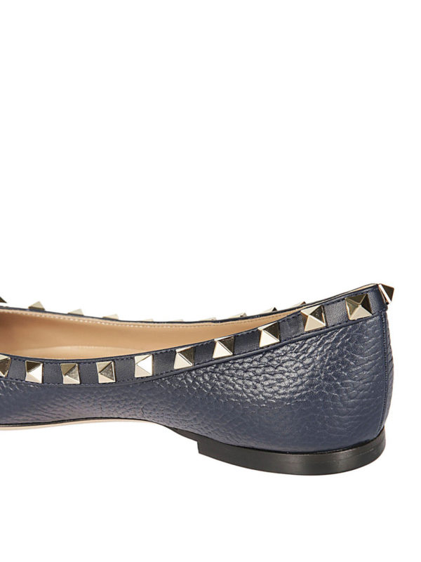 iKRIX VALENTINO GARAVANI: flat shoes - Rockstud blue leather flats