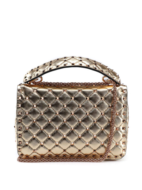 iKRIX VALENTINO GARAVANI: shoulder bags - Rockstud Spike M gold-tone bag