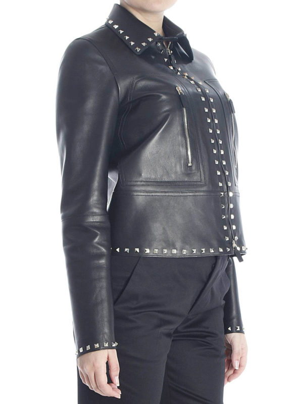 iKRIX VALENTINO: leather jacket - Studded leather jacket