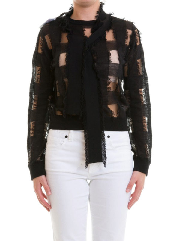 iKRIX VALENTINO RED: crew necks - Destroyed effect wool sweater
