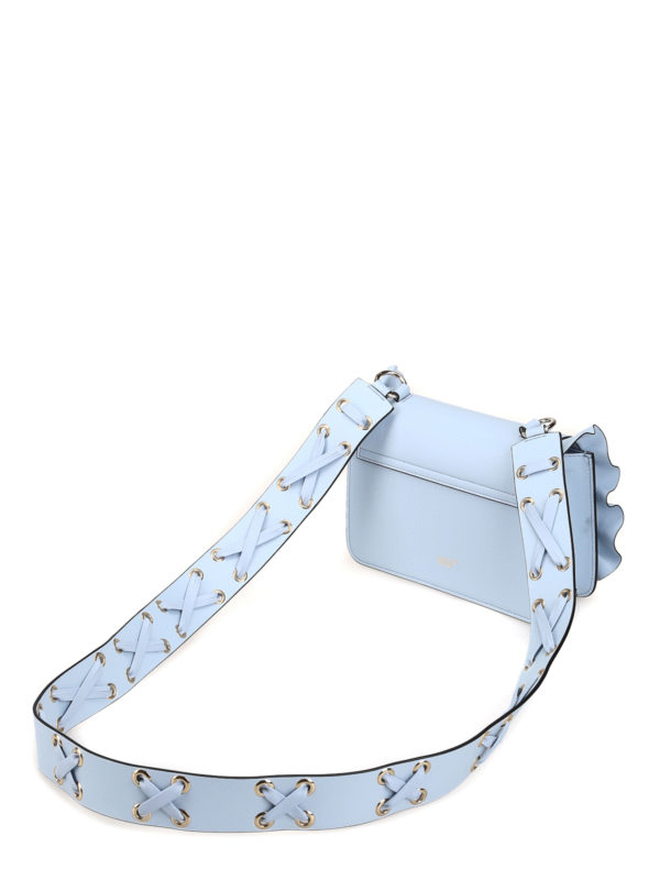 iKRIX VALENTINO RED: cross body bags - Rock Ruffles sky leather cross body bag