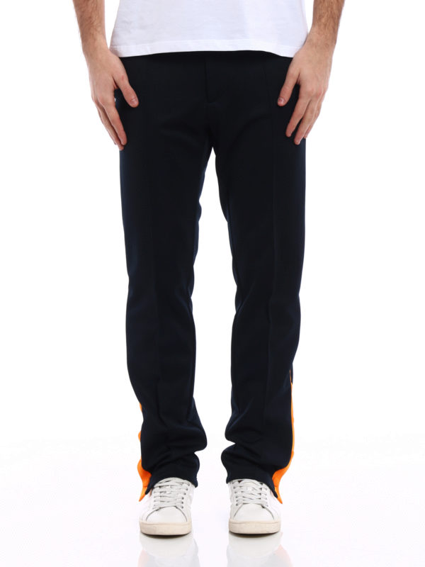 パンツ Valentino Trousers Black Valentino Garavani Contrasting band wool track pants