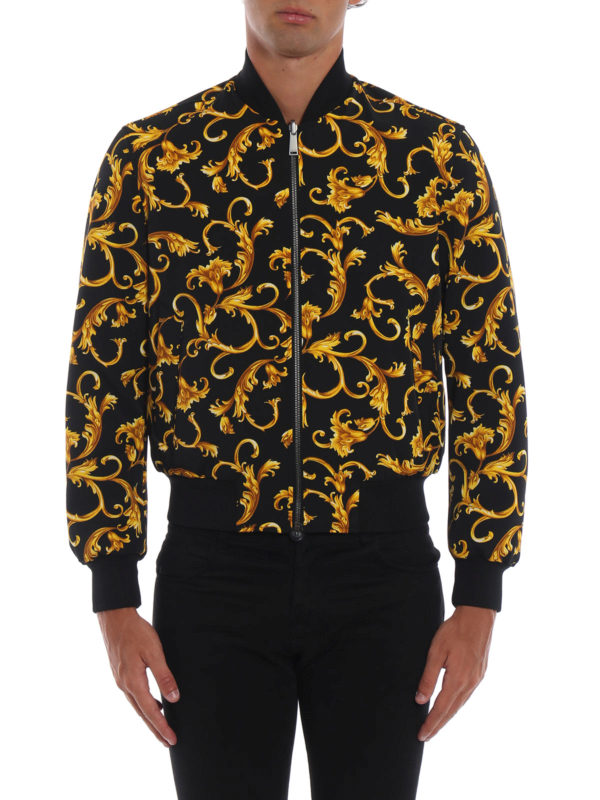 iKRIX VERSACE: bombers - Barocco Greca reversible bomber jacket