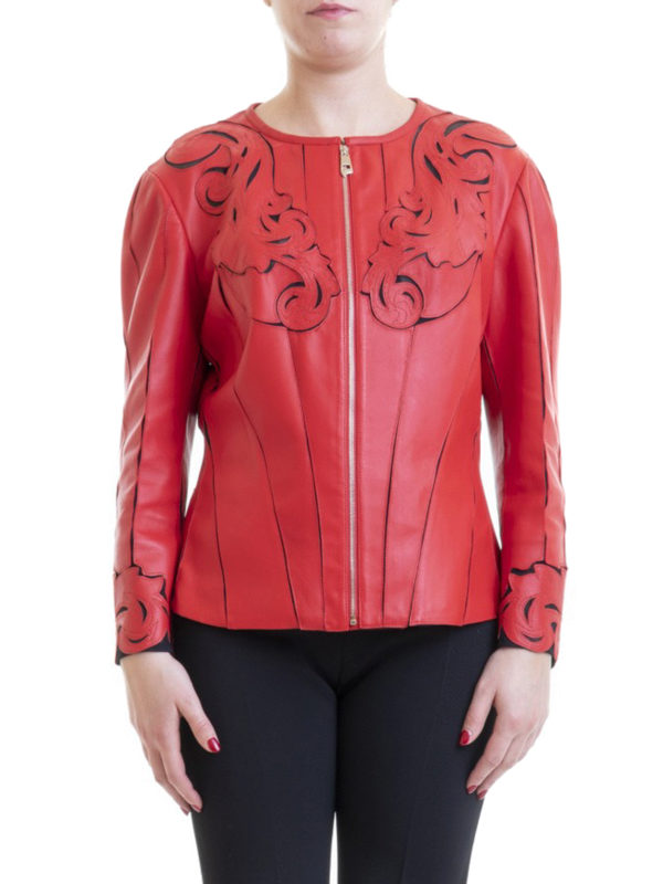 iKRIX VERSACE COLLECTION: Vestes en cuir - Blouson En Cuir - Couleur Unie