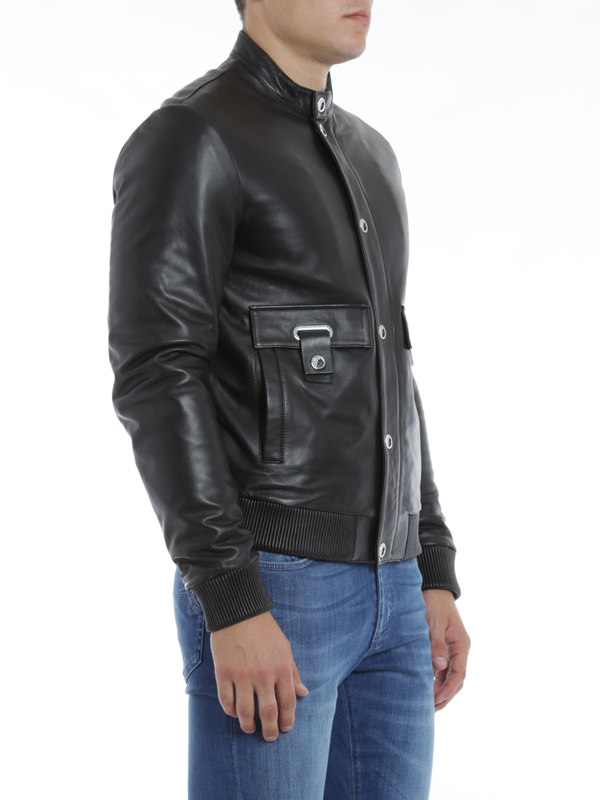 iKRIX VERSACE COLLECTION: レザージャケット - レザーコート メンズ - ダークブラウン