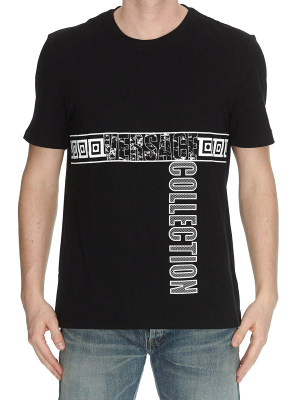 iKRIX VERSACE COLLECTION: t-shirt - T-shirt in cotone nero con logo