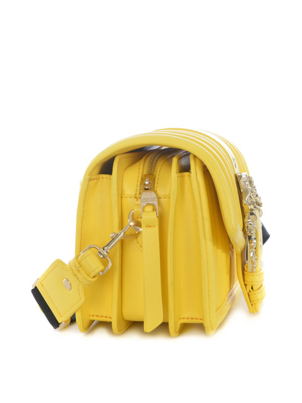 iKRIX Versace Jeans Couture: shoulder bags - Baroque buckle yellow faux leather bag