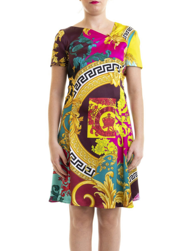 iKRIX VERSACE: knee length dresses - Voyage Barocco print silk dress