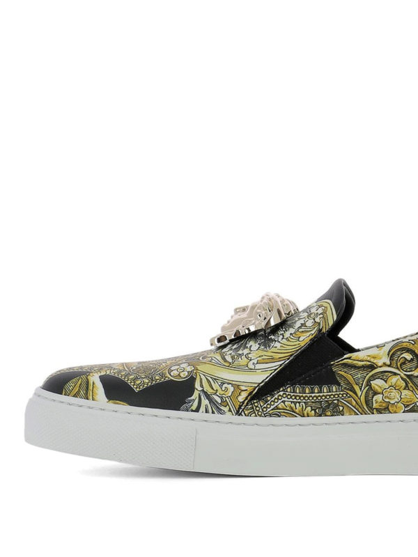 iKRIX VERSACE: Loafers & Slippers - Baroque printed leather slip-ons