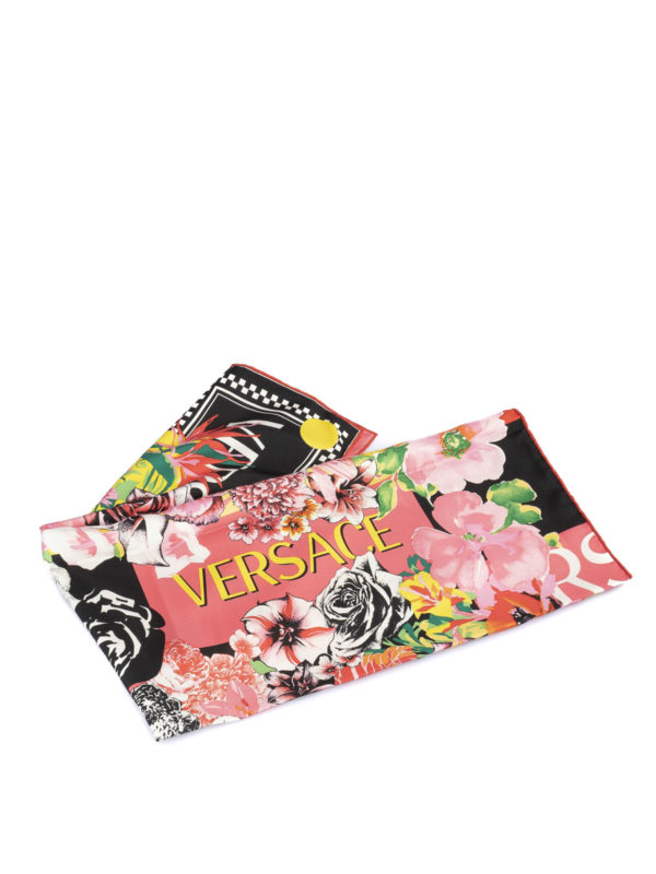 iKRIX VERSACE: scarves - Floral silk square scarf