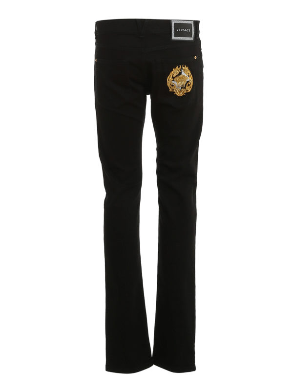 iKRIX VERSACE: Jeans à jambe droite - Jean Droit - Noir