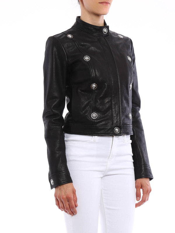 iKRIX Versus Versace: leather jacket - Lion Piercing leather jacket