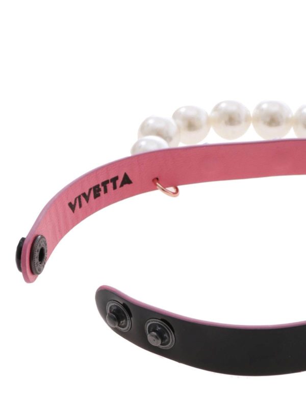 iKRIX Vivetta: Bracelets & Bangles - Black necklace with pearl and stud details