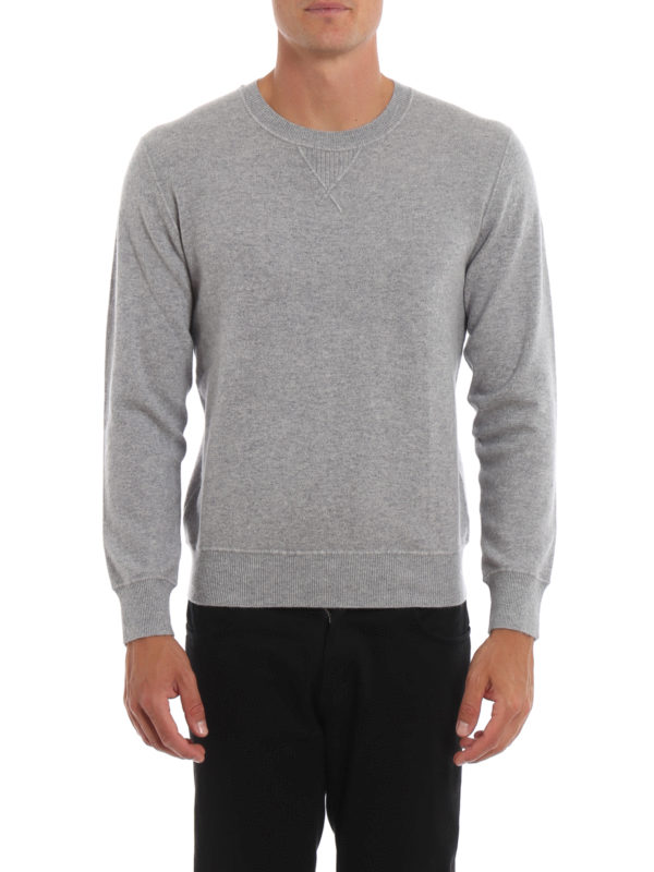 iKRIX Z ZEGNA: Strickpullover mit Rundhalsausschnitt - Rundhalspullover - Hellgrau