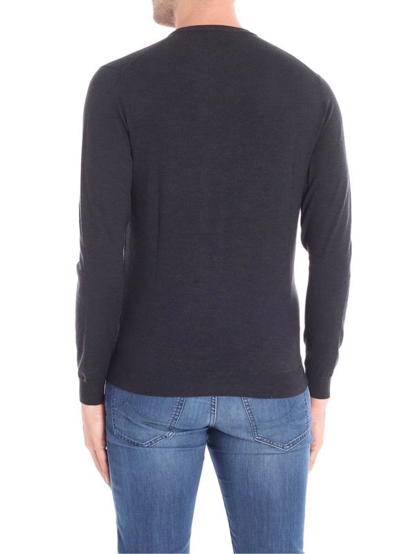 iKRIX ZANONE: crew necks - Dark grey virgin wool pullover