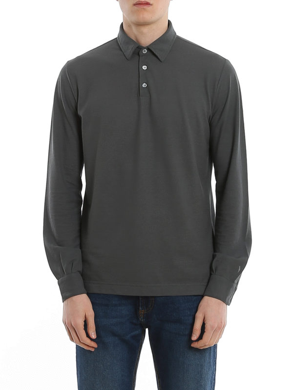 iKRIX ZANONE: polo shirts - Long sleeve cotton polo shirt