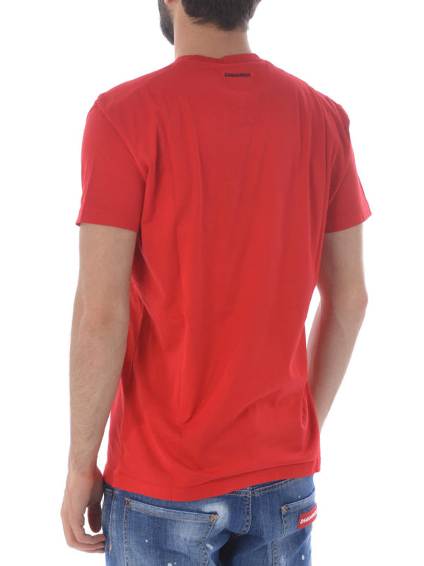 Icon print red T-shirt shop online: DSQUARED2