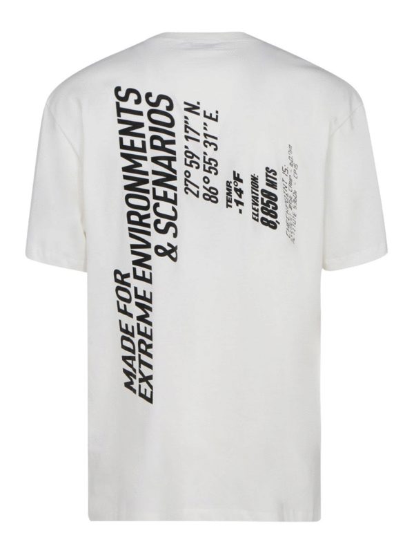 IH NOM UH NIT: t-shirts online - Mountaineering print white T-shirt