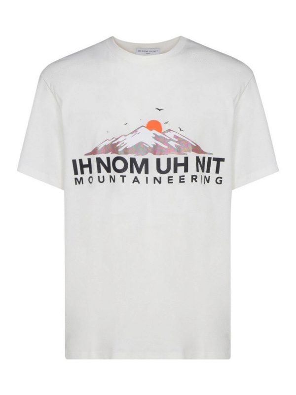 IH NOM UH NIT: t-shirts - Mountaineering print white T-shirt