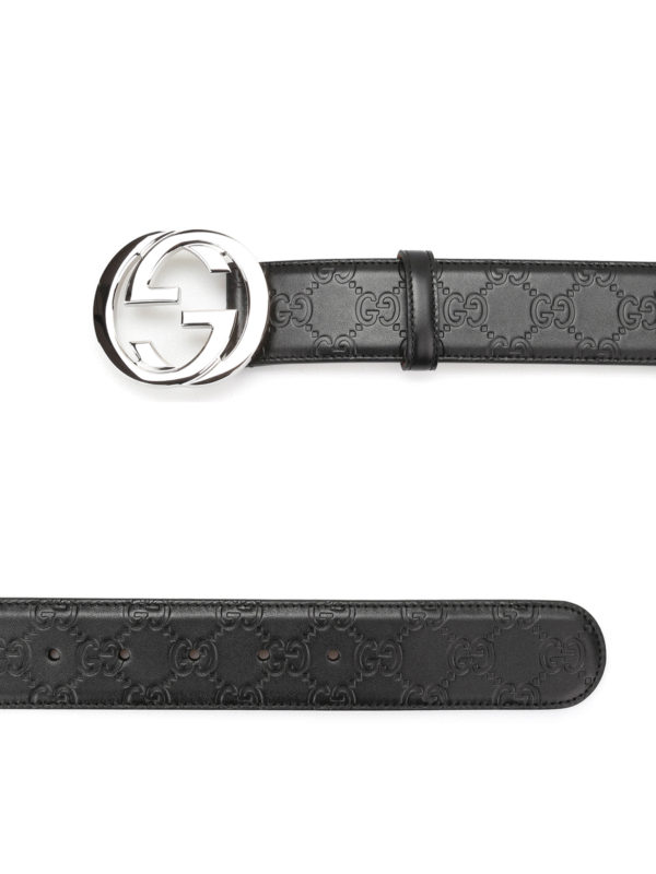 Interlocking GG leather belt shop online: GUCCI
