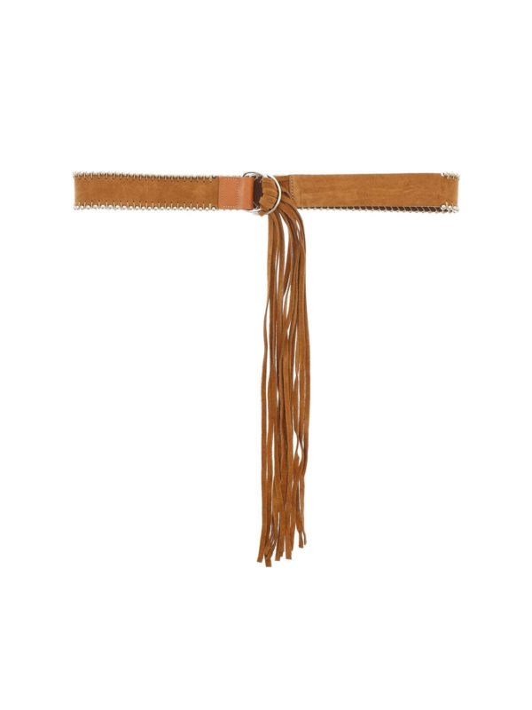 Iro: belts - "Tyler" leather belt with fringes