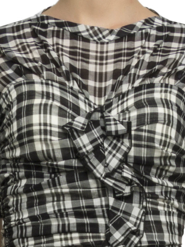 Isabel Marant Etoile buy online Ruched check cotton dress