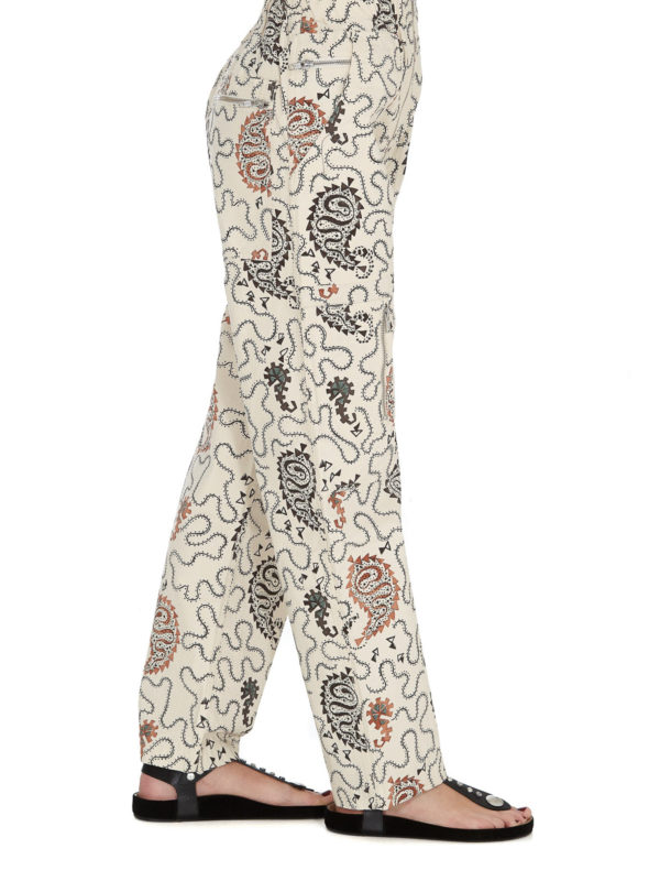 Isabel Marant Etoile: casual trousers online - Tribal print cotton trousers