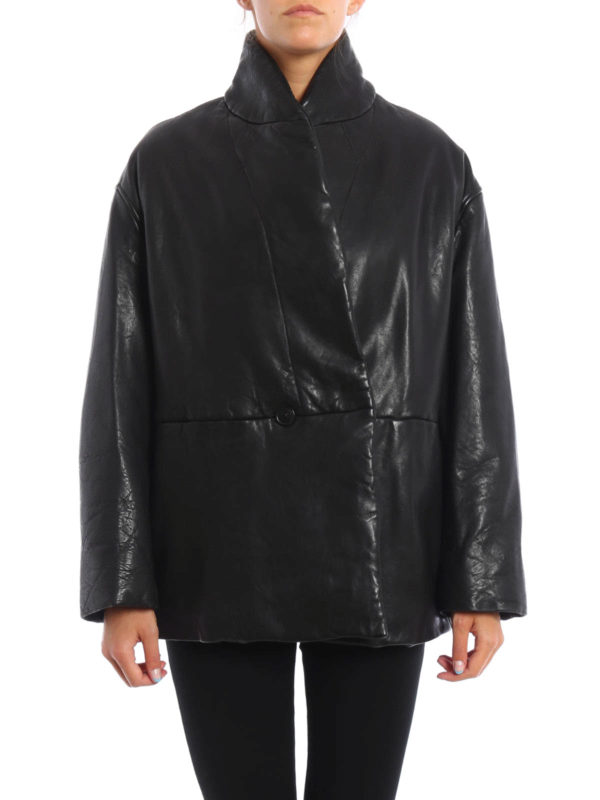 Isabel Marant Etoile: Vestes en cuir online - Blouson En Cuir Noir Pour Femme