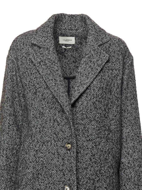 Isabel Marant Etoile: long coats online - Dante coat in anthracite color
