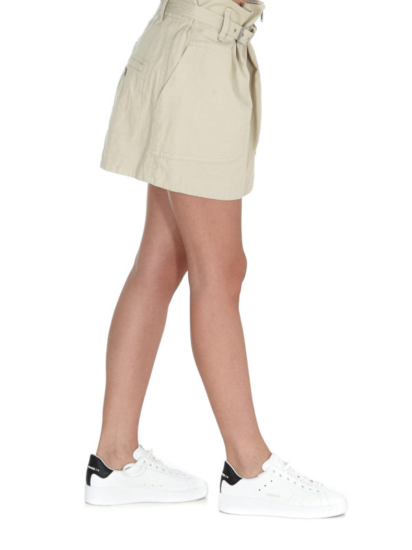 Isabel Marant Etoile: Trousers Shorts online - Cotton-linen blend belted shorts