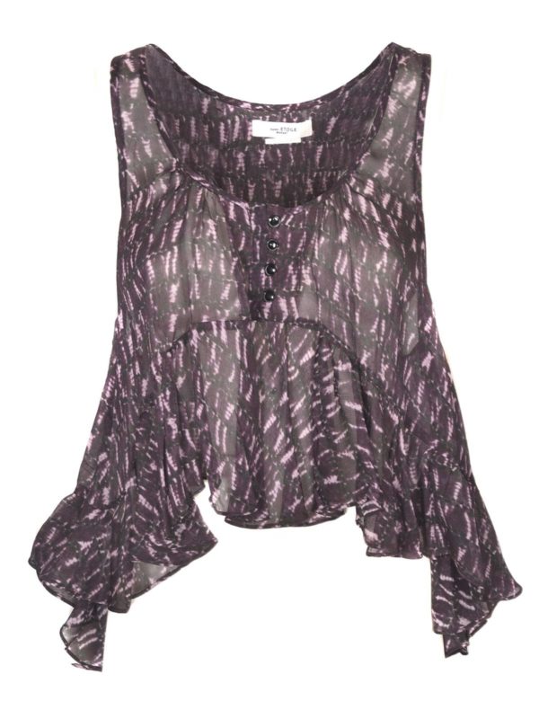 Isabel Marant Etoile: tops & shirts - Slimea flared top in Faded Night color