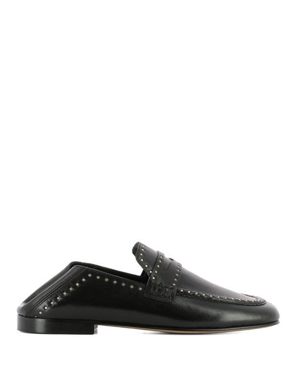 ISABEL MARANT: Loafers & Slippers - Fezzy studded leather loafers