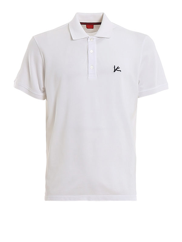 ISAIA: polo shirts - Coral embroidery piqué polo