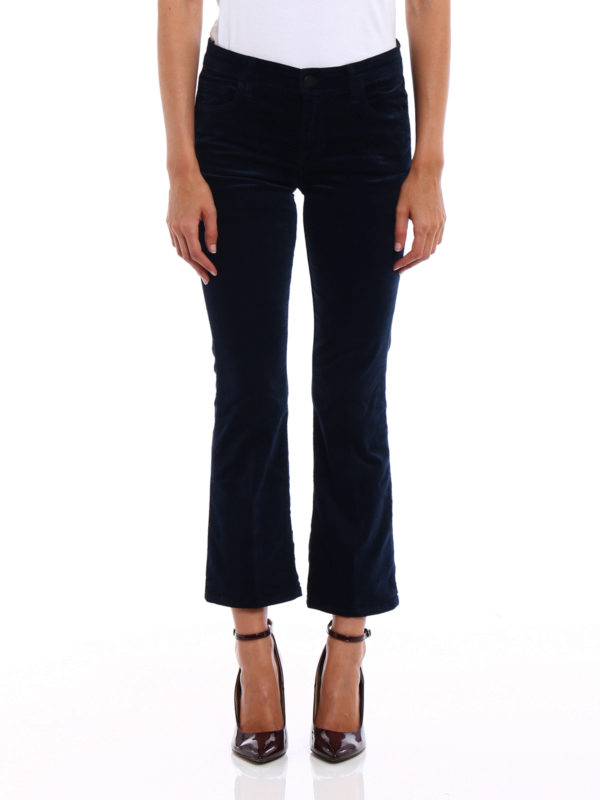 J BRAND: casual trousers online - Selena velvet bootcut trousers