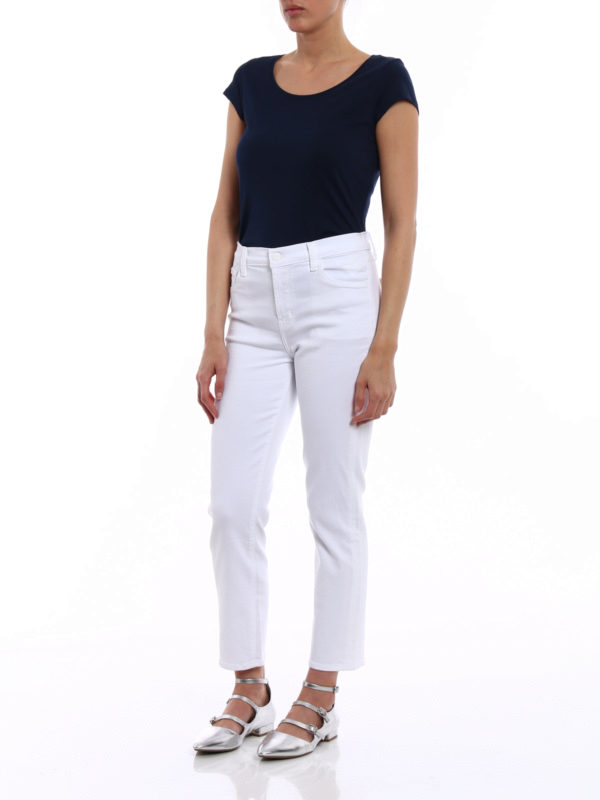 J BRAND: straight leg jeans online - Ruby white jeans