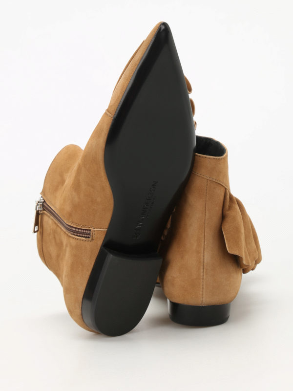 J.W. ANDERSON buy online Ruffle low heel suede booties
