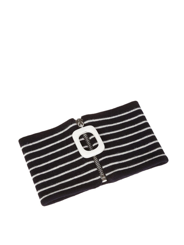 小物 J.W. ANDERSON Striped Neck-Band J.W. Anderson Striped knitted wool neckband - Women | AC01518FNAVY