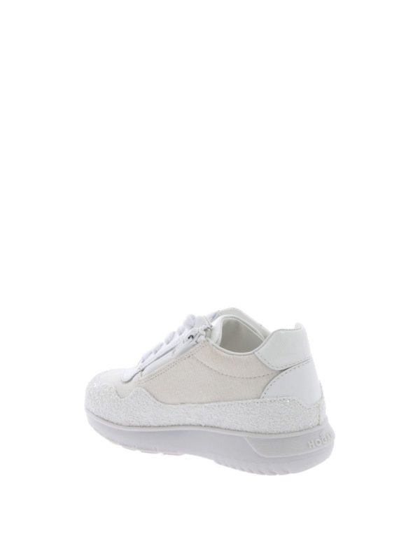 Hogan Junior J371 sneakers in white glitter HXT3710AP30KY90351