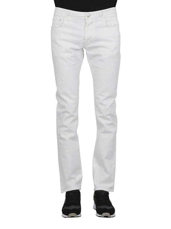 JACOB COHEN: jeans dritti, a sigaretta online - Jeans PW688 in denim bianco