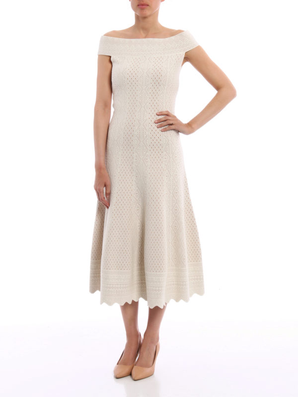 Alexander Mcqueen Jacquard lace midi A-line dress|471300Q1WDX9220