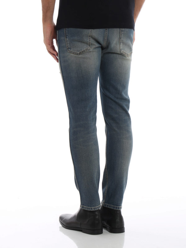 Jeans with NY Yankees™ patch shop online: GUCCI