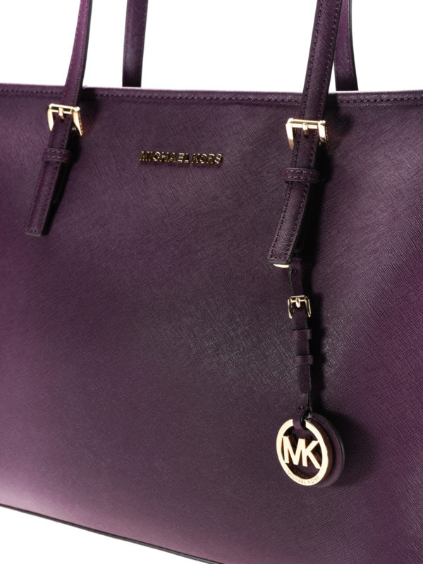 Jet Set Travel purple tote shop online: MICHAEL KORS