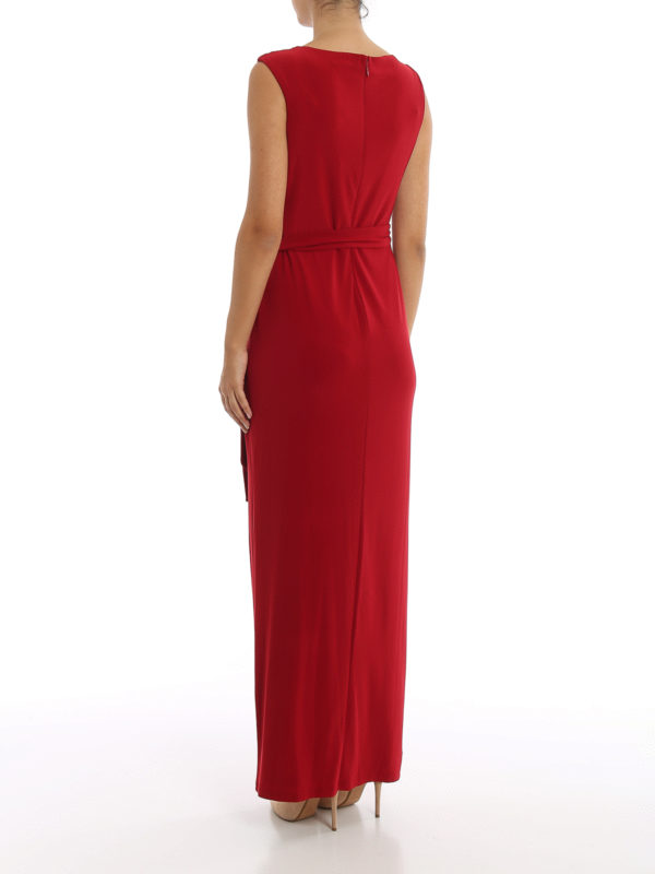 Jewel detail jersey long dress shop online: LAUREN RALPH LAUREN