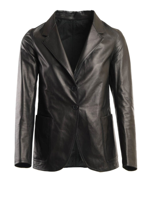 JIL SANDER: leather jacket - Leather blazer