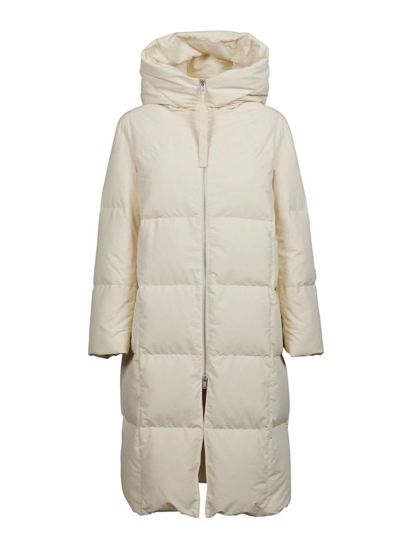 JIL SANDER: Lange Daunenmäntel - Daunenmantel - Hellbeige