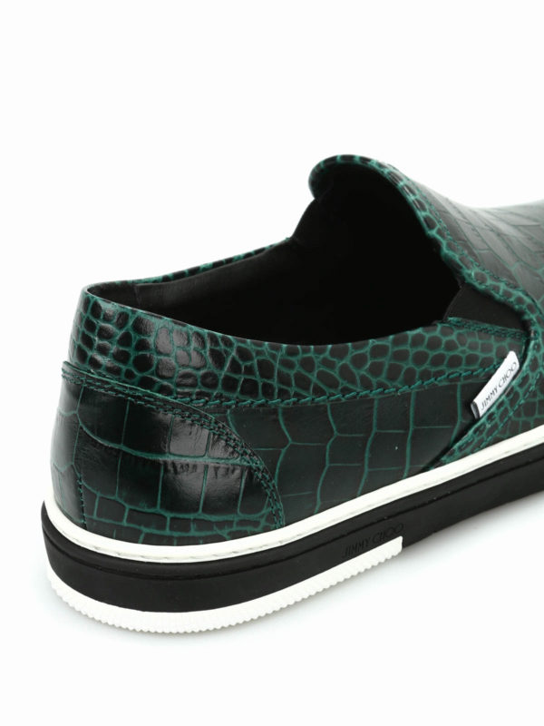 Jimmy Choo Grove Croc Embossed Slip-on Jimmy Choo Grove Crocodile Embossed Slip On Sneaker Blue  main image 2